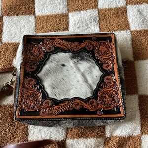 Myra Bag Cowhide and Tooled Leather Crossbody